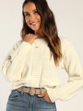 Lulus Patchwork Knit Sweater